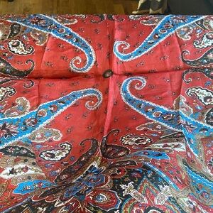 Red Paisley 100% Silk Scarf